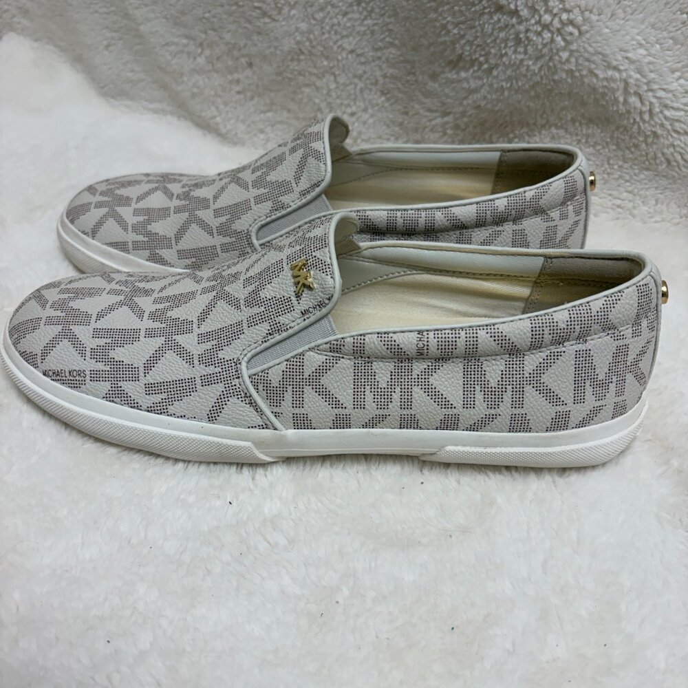 Womens Michael Kors Keaton Slip-on Sneakers White Sz 9 - Picture 3 of 11